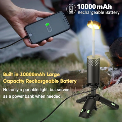 Telescopic LED Lantern for Outdoor Use – Multifunctional with Power Bank
