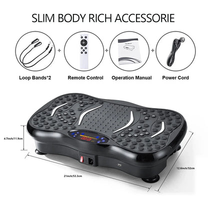 Bluetooth Full Body Vibration Exercise Machine with Speed Settings & Foot Massager