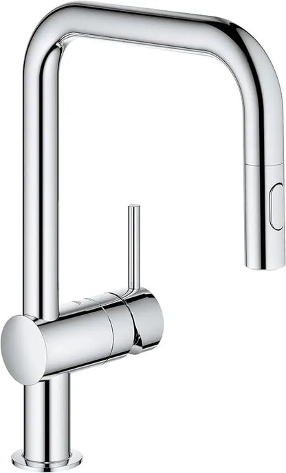 Polished Chrome Kitchen Faucet with Pull-Down Sprayer