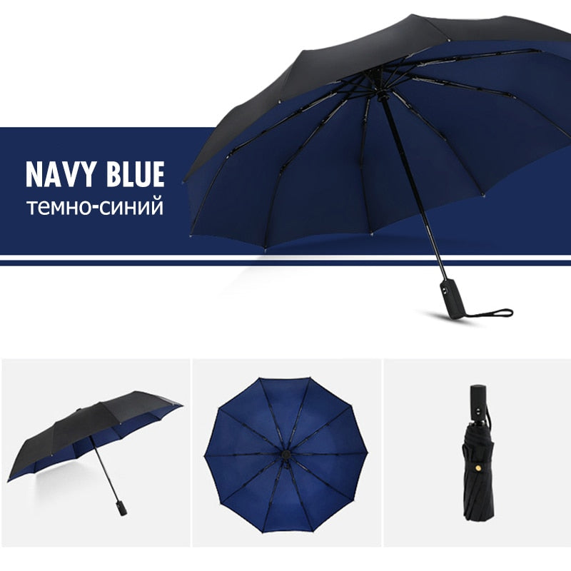 Windproof Automatic Umbrella with Reversed Closing – StormShield Design