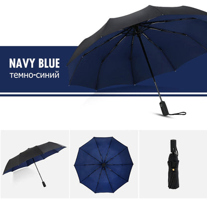 Windproof Automatic Umbrella with Reversed Closing – StormShield Design