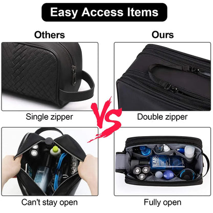 Men's Toiletry Bag – Water-Resistant, Spacious & Practical with Wet Compartment and Double Zipper