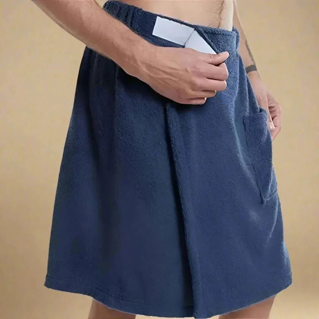 Comfortable Bath Wrap with Velcro Closure and Pocket