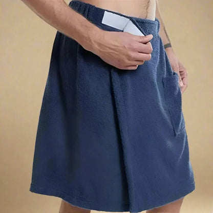 Comfortable Bath Wrap with Velcro Closure and Pocket