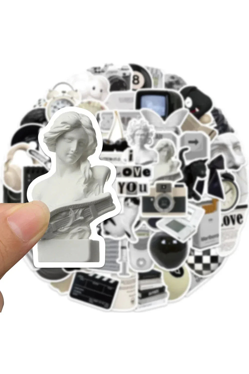Monochrome Sticker in Black and White