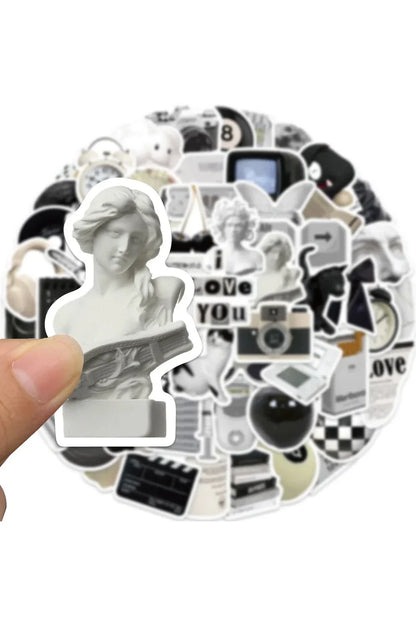Monochrome Sticker in Black and White