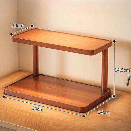2-Tier Wooden Shelf - Taalita Design
