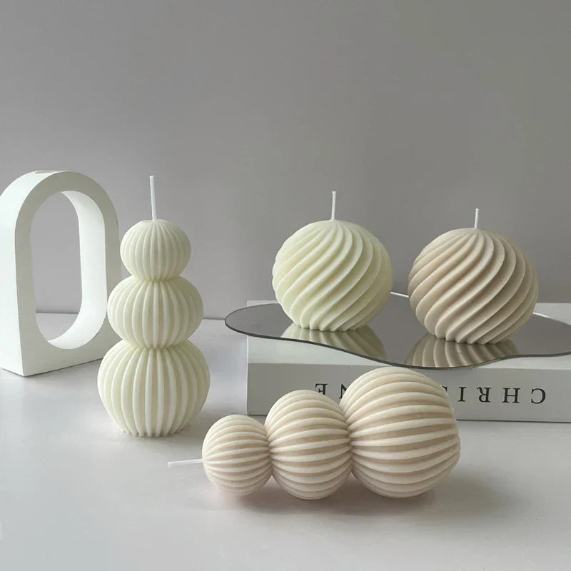 Geometric Candle with Golf Ball Design and Scent