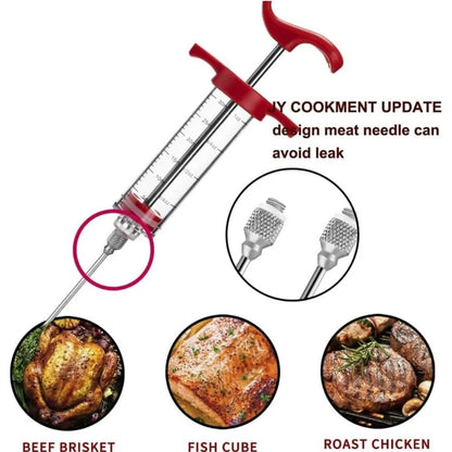 Marinade Injector for Deep Flavor & Juicy Meat | Stainless Steel Needles | 60 ml Capacity