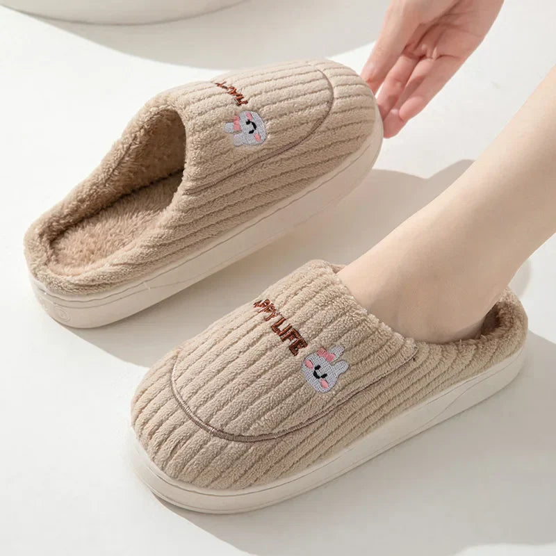 Soft Cotton Slippers for Men and Women - Lightweight & Insulating - Gray