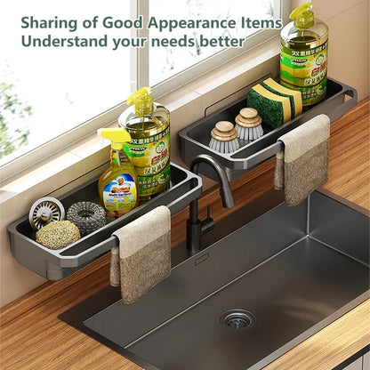 Sink Organizer - Non-Slip & Hygienic - For Sponges, Brushes & Detergent