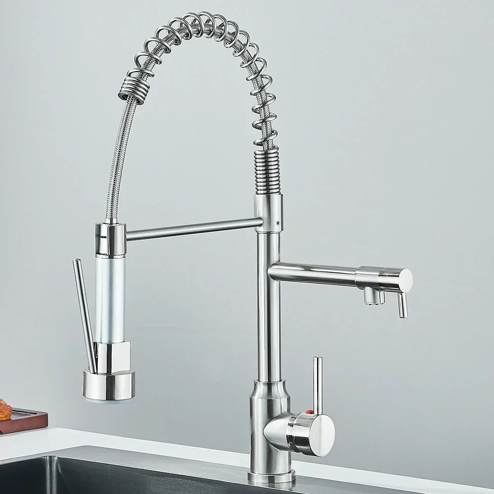 Kitchen Faucet with Dual Outlet