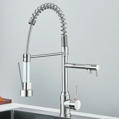 Kitchen Faucet with Dual Outlet