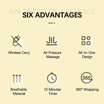 Wireless Leg and Arm Massager with Air Compression, 360° Pressure, 3 Modes, Rechargeable