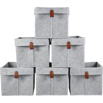 6-Piece Felt Storage Basket Set | 12L Foldable Organizers for Home & Closet