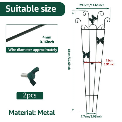 Foldable Metal Garden Trellis | Rust-Resistant | 83–113 cm | Support for Vegetables and Flowers
