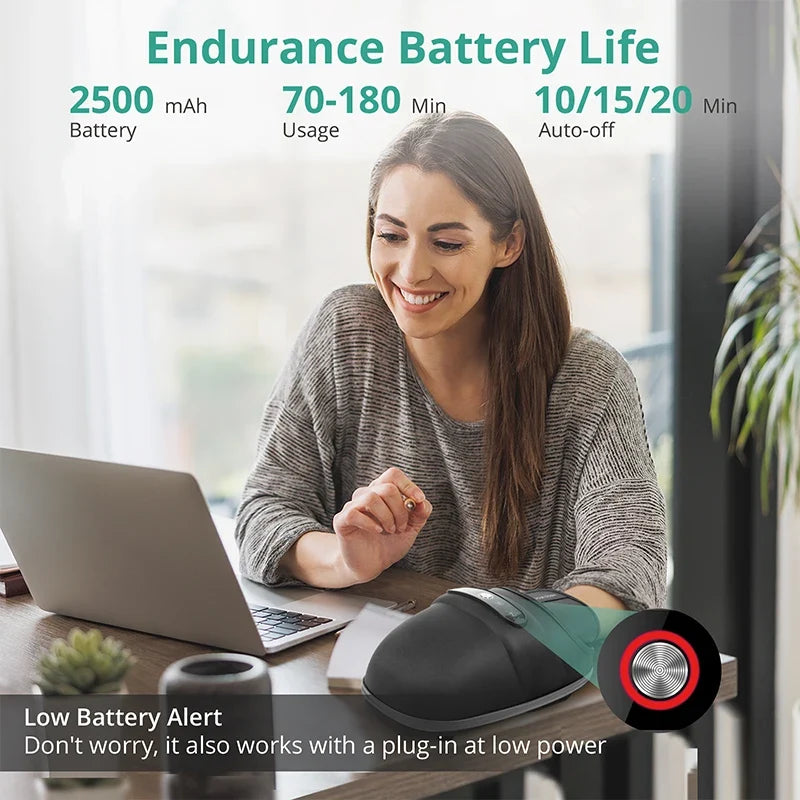 Wireless Hand Massager with Heat and Air Compression | 6 Settings for Fingers, Palms, and Wrists, USB-C Rechargeable