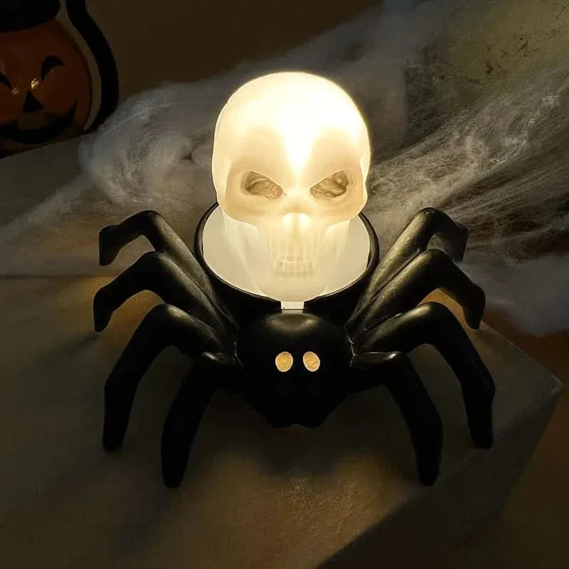 LED Skull and Spider Lamp for Halloween – Creepy Home Decoration