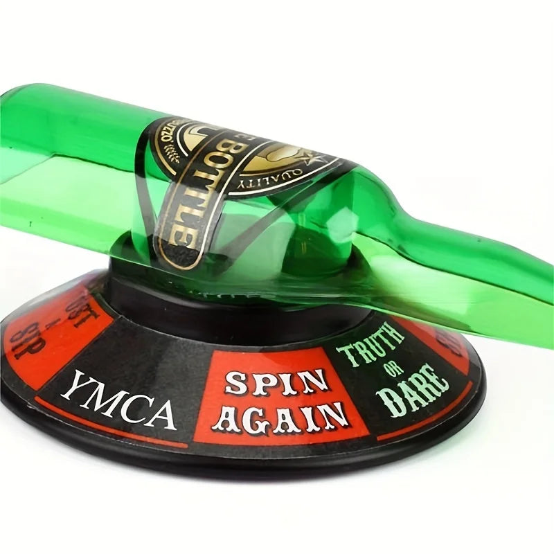 Compact Drinking Game for Adults - Spin the Bottle with Action Fields