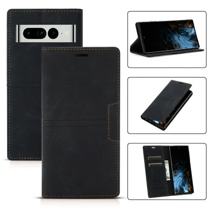 Leather Wallet Case for Google Pixel - Magnetic Flip Cover with Protection