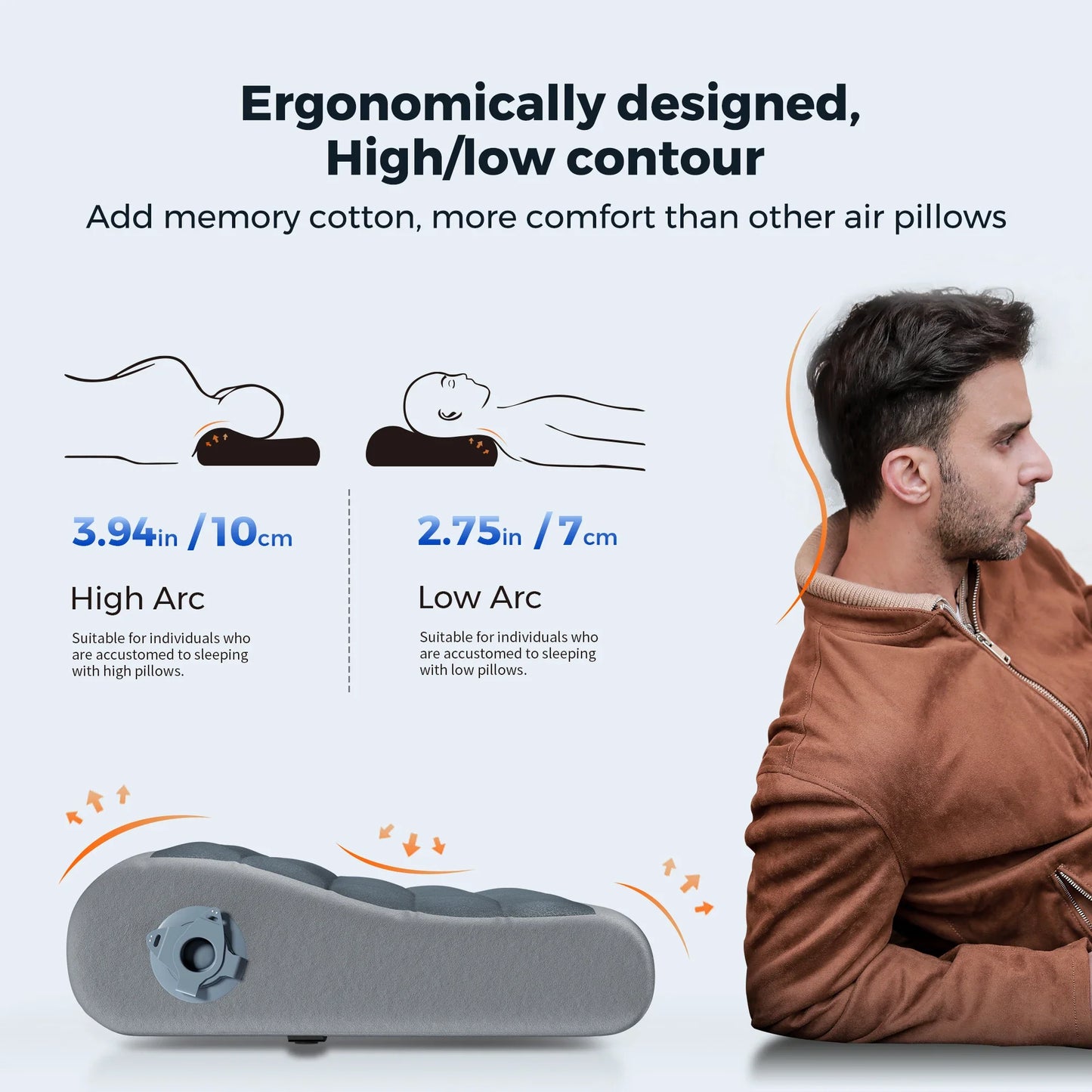 Travel Pillow with Adjustable Height | Ergonomic Neck Support & Compact Design