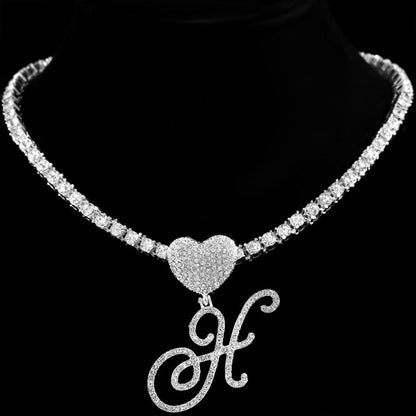 Personalized Crystal Heart Pendant Necklace
