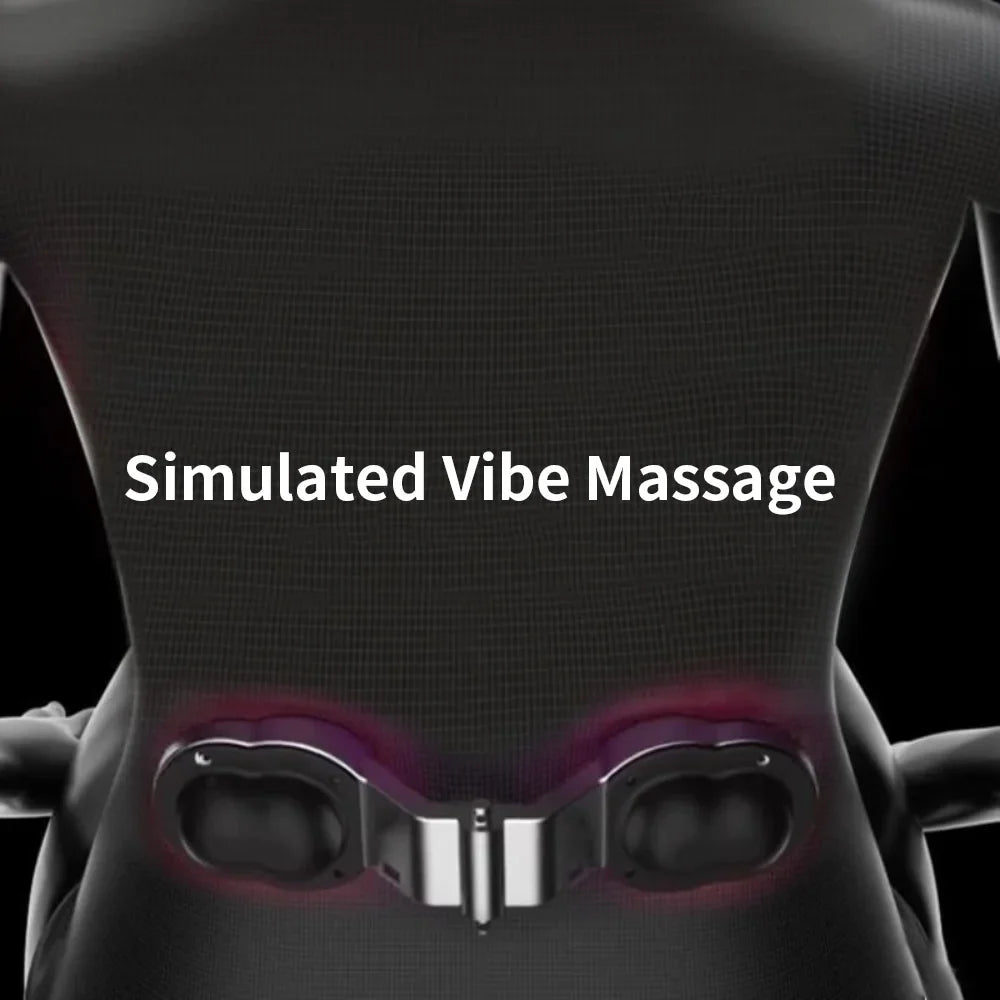 Lumbar Support Pillow with Memory Foam, Heat, Vibration – 3 Levels & Modes, Adjustable Straps