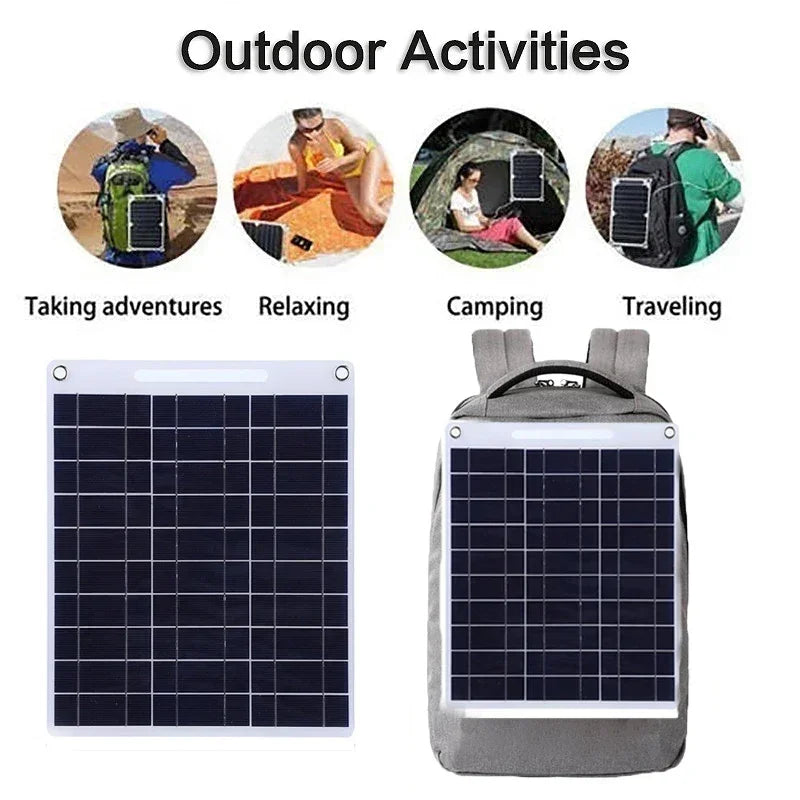 100W Solar Panel with Dual USB Outputs | Waterproof & Suitable for Outdoor Use