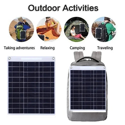 100W Solar Panel with Dual USB Outputs | Waterproof & Suitable for Outdoor Use