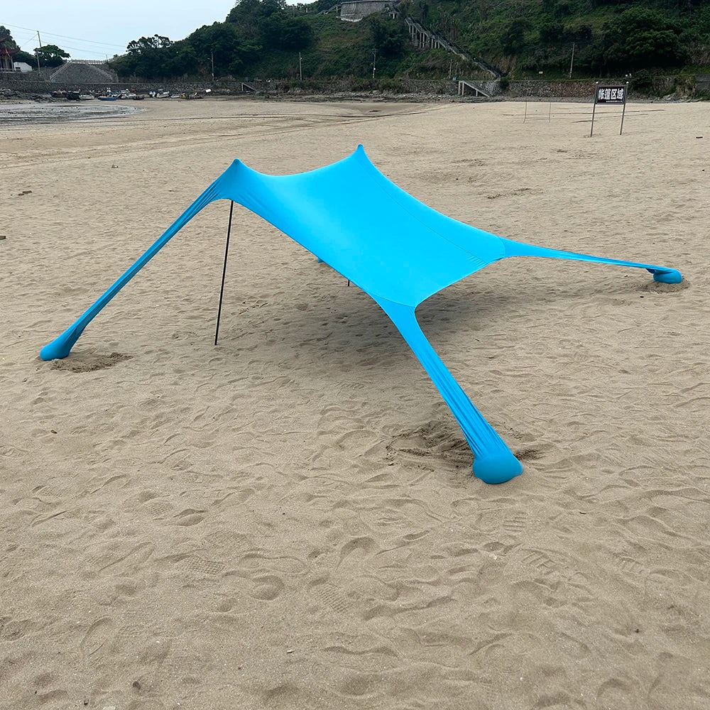 Beach Canopy with UPF50+ Protection | Water-Resistant & Wind-Stable | Fits 3-4 People | 200x200x170 cm