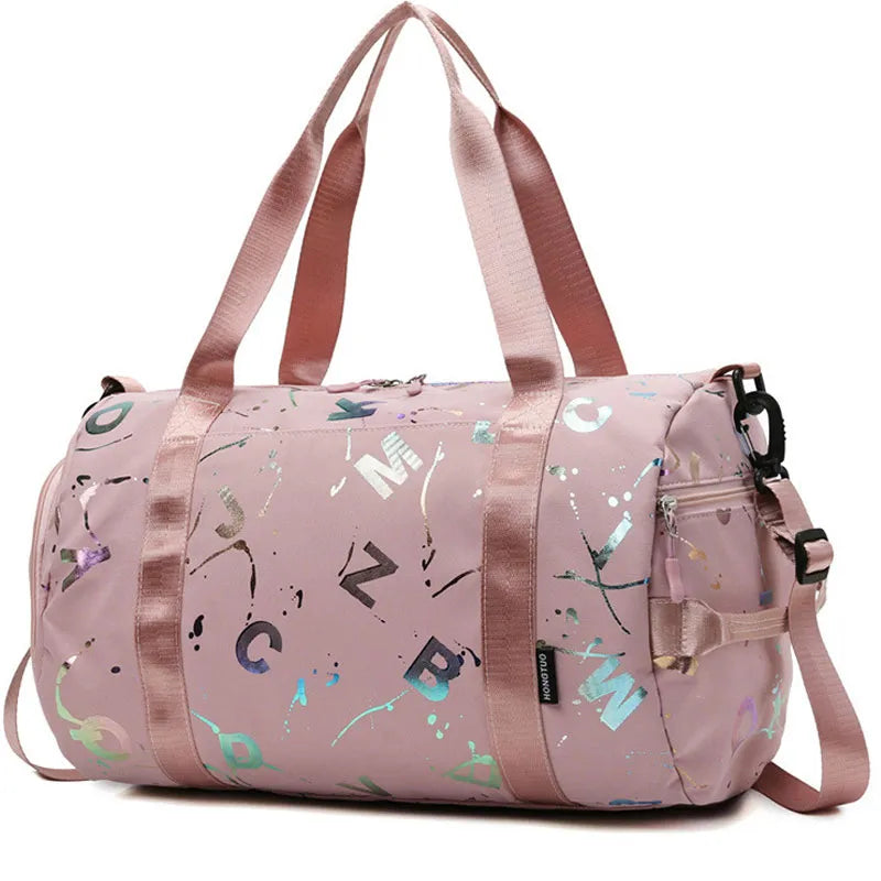 Water-Resistant Sports Bag with Shoe Pocket and Chic Style