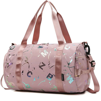 Water-Resistant Sports Bag with Shoe Pocket and Chic Style