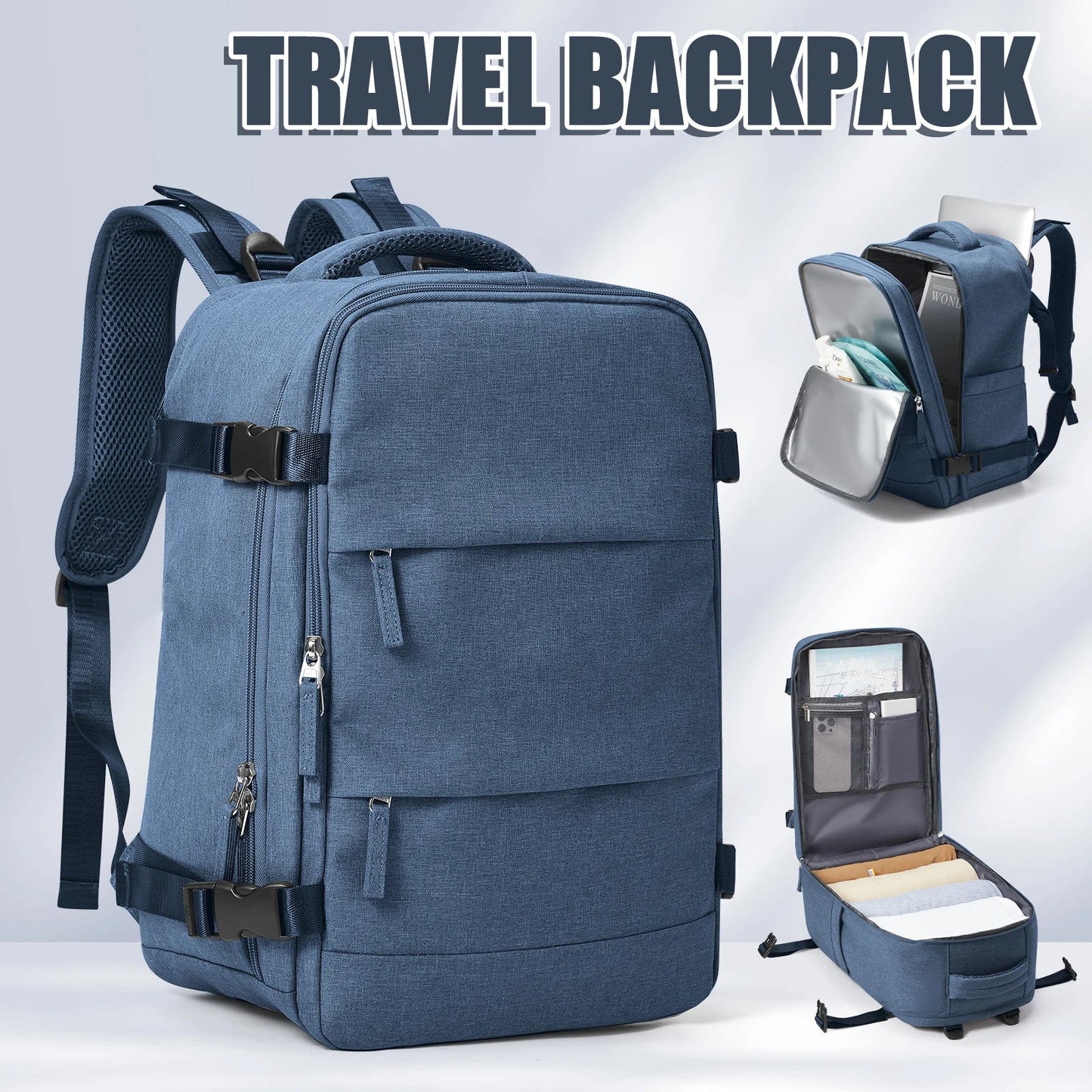 Waterproof Travel Backpack with 15.6" Laptop Compartment - Wet-Dry Separation