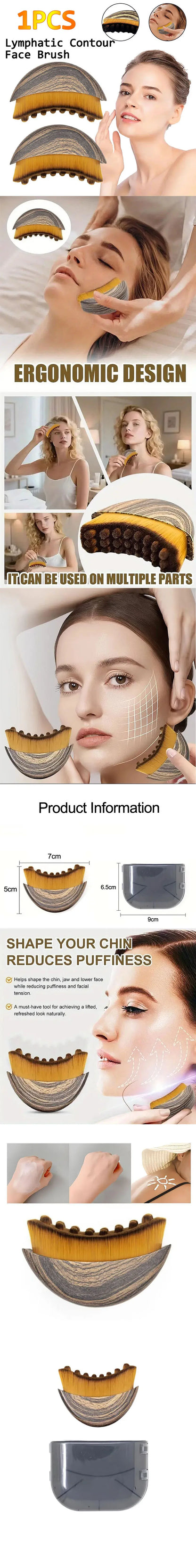 SculptEase Lymphatic Face Brush – Ergonomic Contour Massager for Sculpting & Drainage