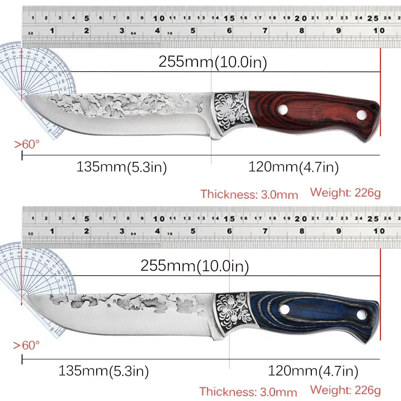 Forged Stainless Steel Cleaver - Versatile Chef's Knife for Meat, Fruit, BBQ, and Boning with Sheath