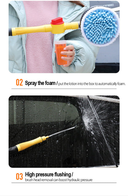 360 Degree Car Wash Brush with Soap Dispenser and Extendable Handle