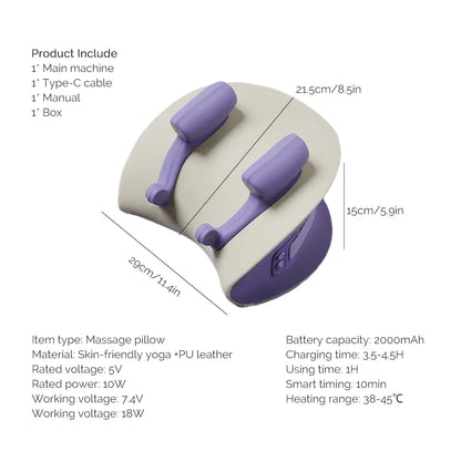 Rechargeable Neck and Shoulder Massager with Heat – 6D Kneading Heads, 2 Levels