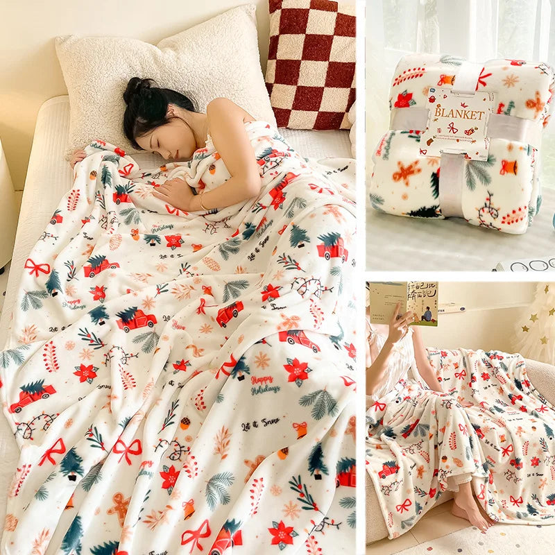 Cozy Red Flannel Christmas Blanket – Soft and Warm Throw