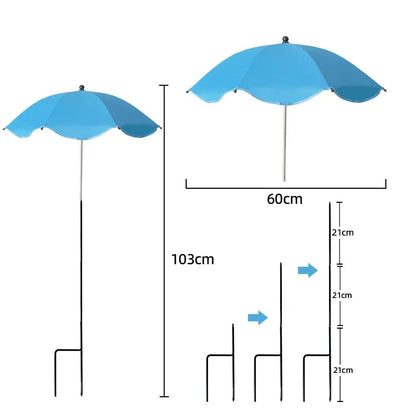 Adjustable UV Plant Protection Umbrella with Ground Spike - Weatherproof, Ø 60 cm