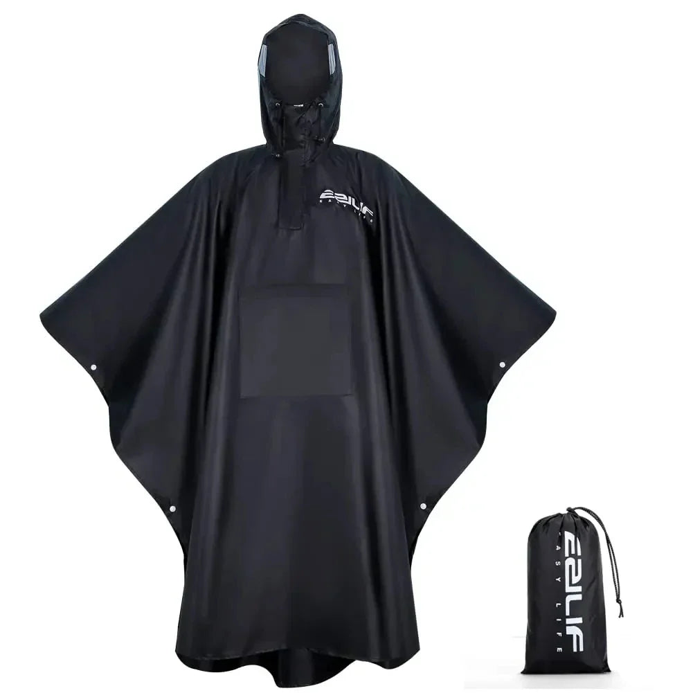 3-in-1 Waterproof Outdoor Poncho with Hood | Tarp & Bivvy 220x140 cm