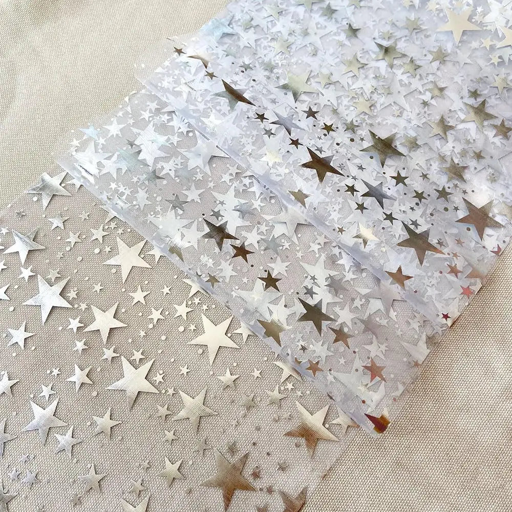 Shiny Table Runner with Metallic Star Pattern in Gold, Rose Gold, or Silver - Ideal for Parties & Table Decor
