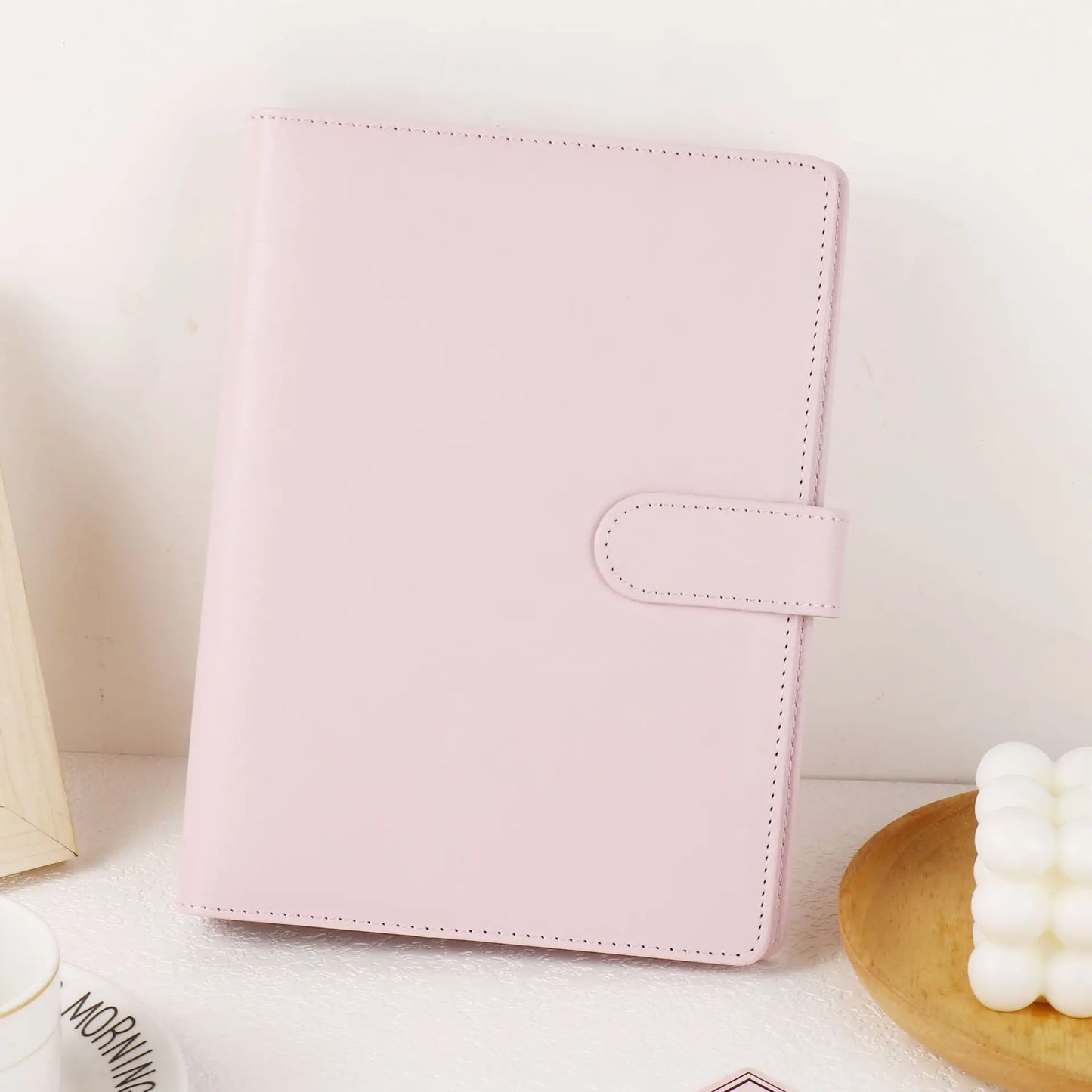 Multi-Functional A5 Faux Leather Binder with Replaceable Pages and Snap Closure