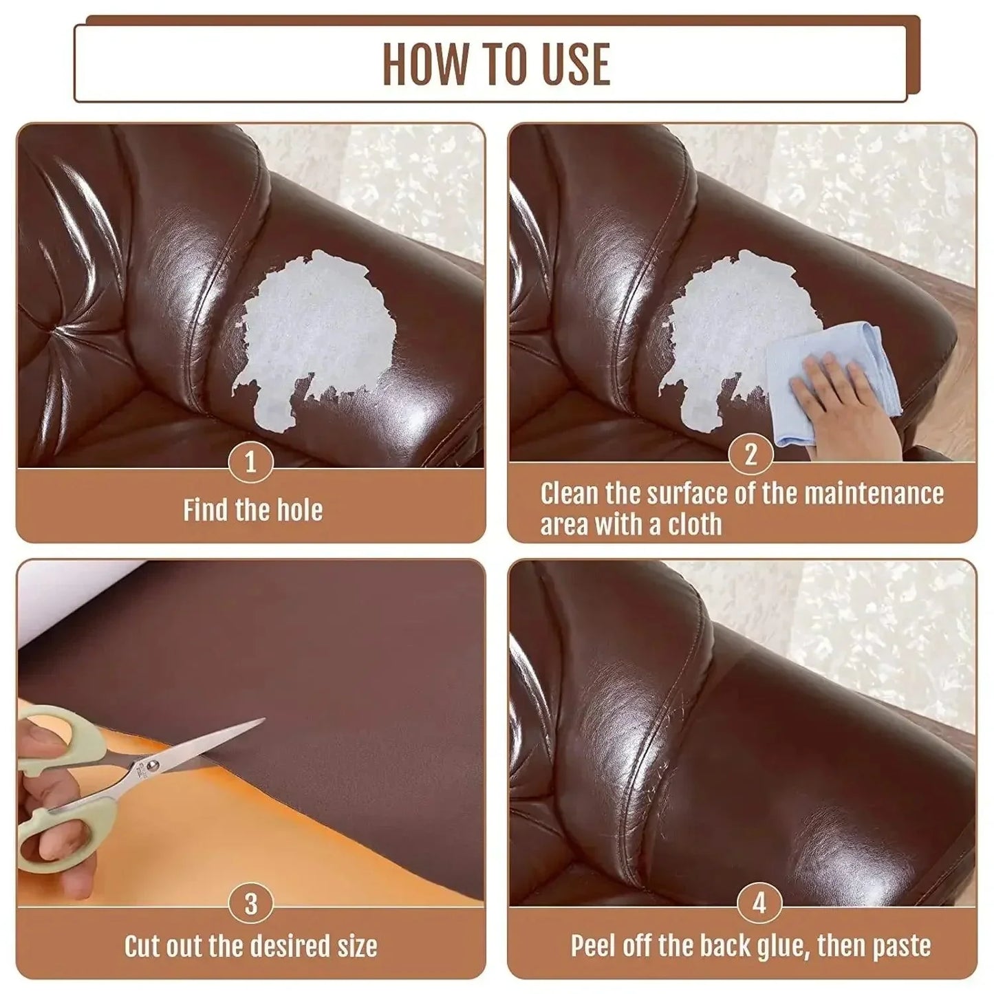 Leather Repair Sticker - Easy Restoration for Furniture and Accessories