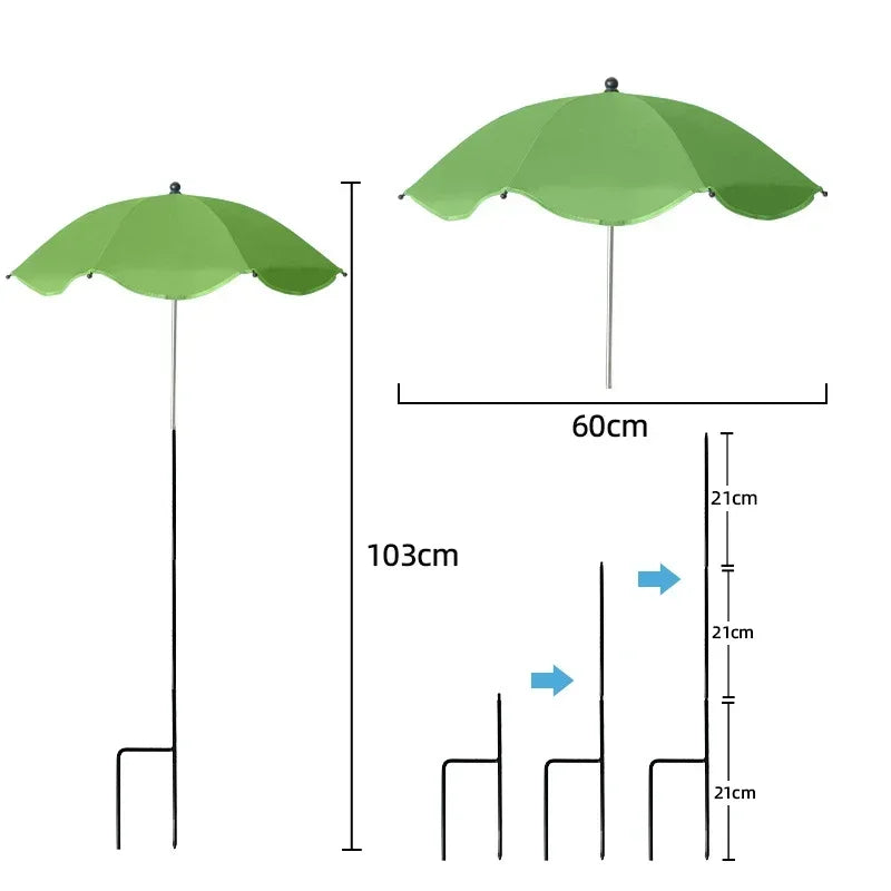Adjustable UV Plant Protection Umbrella with Ground Spike - Weatherproof, Ø 60 cm