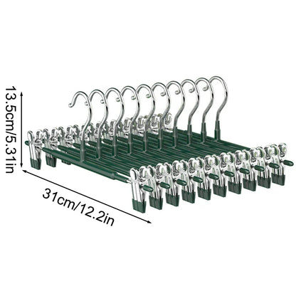 Adjustable Stainless Steel Hangers with Clips | Non-Slip & Space-Saving for Clothing & Laundry