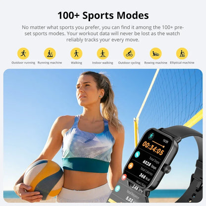 Smartwatch with Voice Calling | 1.9" HD Screen, 24H Health Tracking, 100+ Sports Modes, Bluetooth Calling | IP68 Waterproof