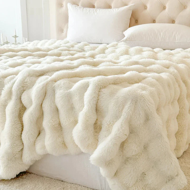 Cozy Plush Blanket | Double-Layered & Thick | Soft Rabbit Fur-Like | Versatile & Easy Care