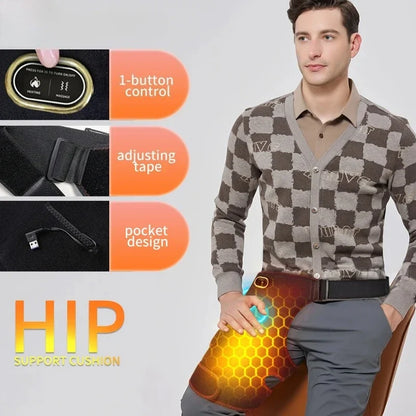 Cordless Hip Support Brace – Heat and Vibration Massager for Comfort