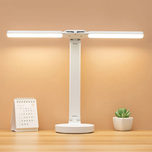 Rechargeable Dimmable Reading Lamp with Adjustable Arm and Phone Stand