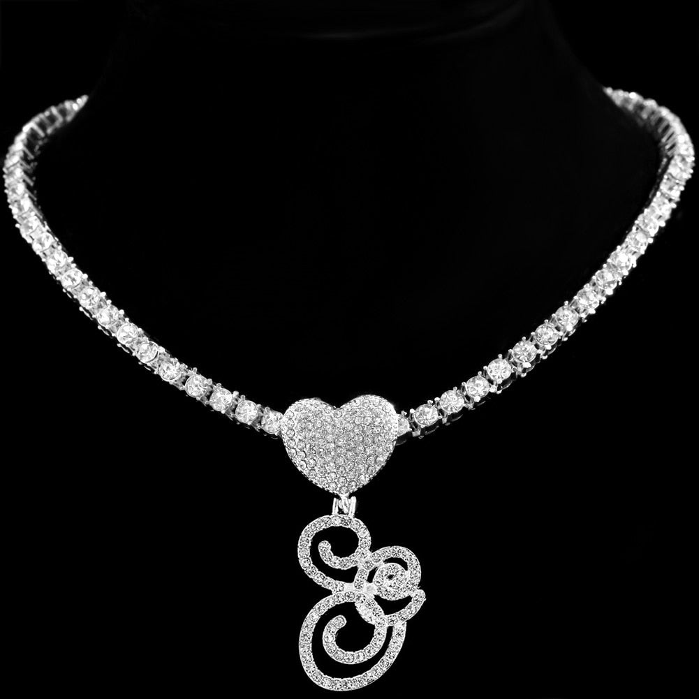 Personalized Crystal Heart Pendant Necklace